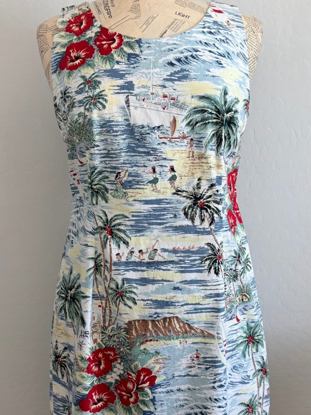 Vintage HILO HATTIE Tropical Cruse Sheath Dress Hawaii Dress 10